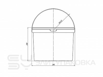 Пластиковое ведро с ручкой, D290мм/11,3л (Схема)